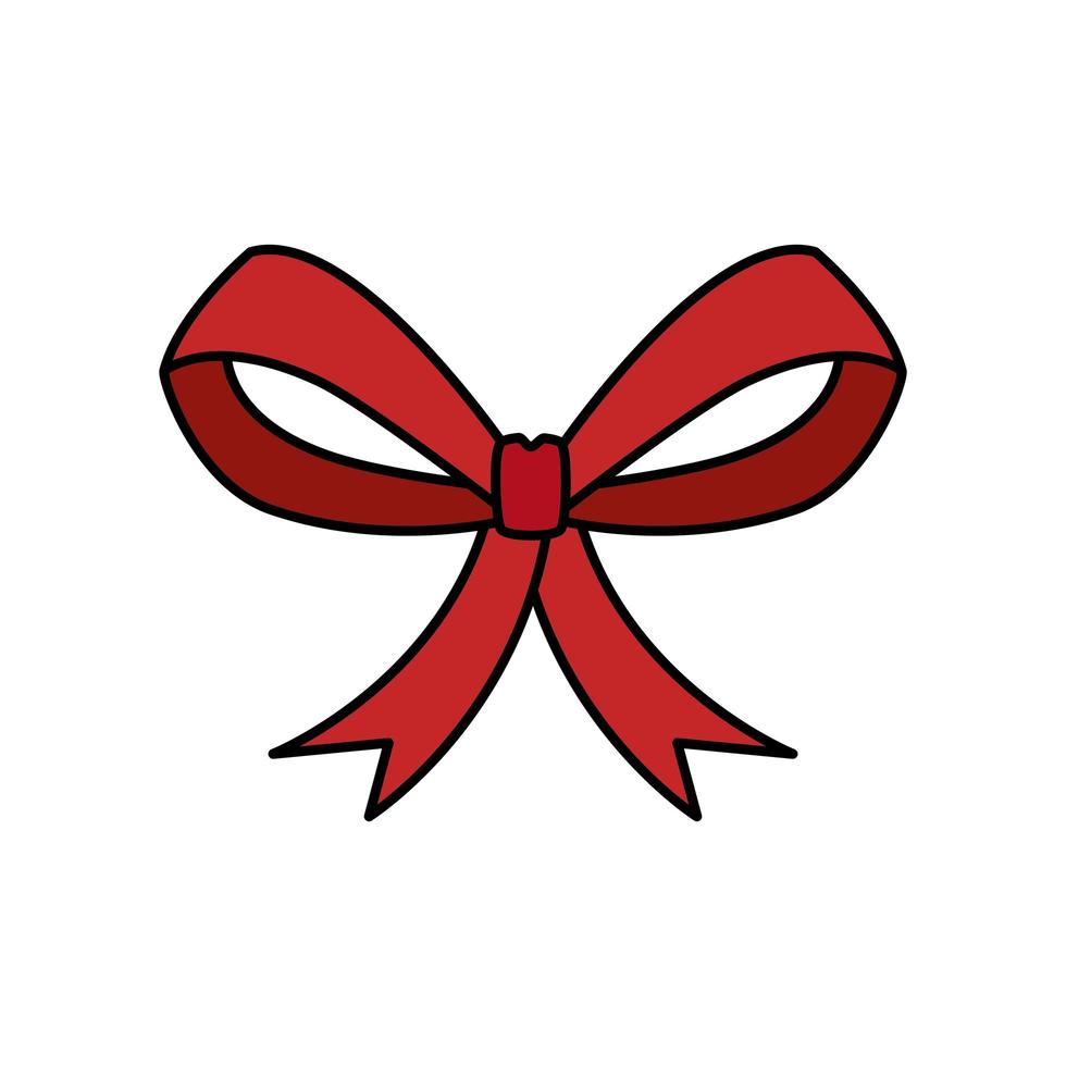 bow ribbon christmas decorative isolated icon vector