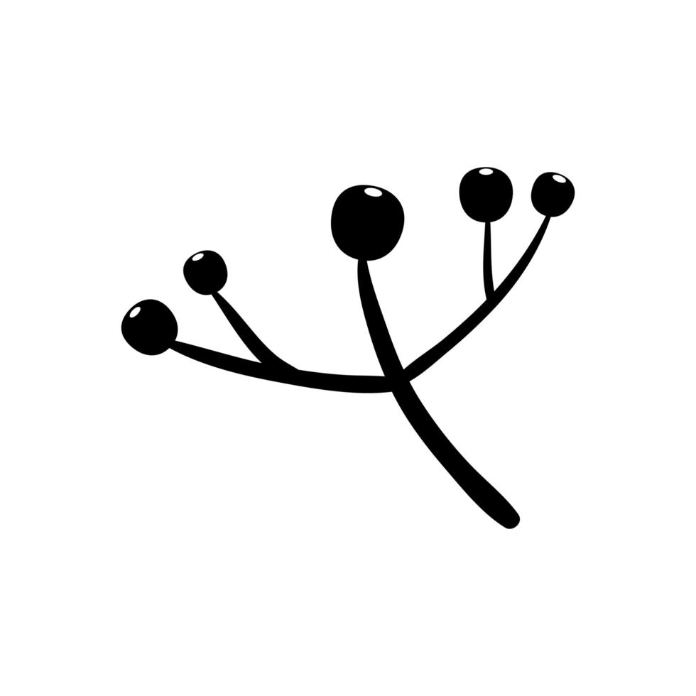 silhouette of branch with holly fruits traditional christmas vector