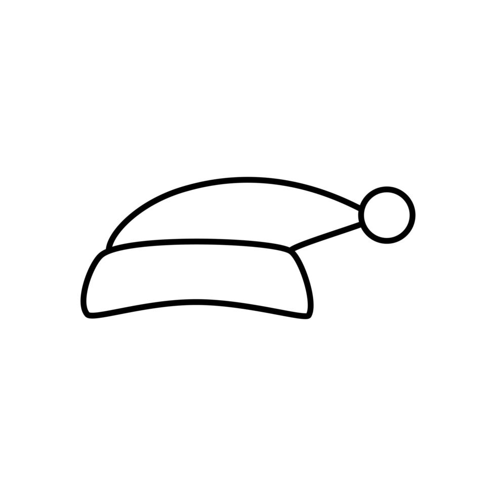 sombrero santa claus icono de estilo de línea vector