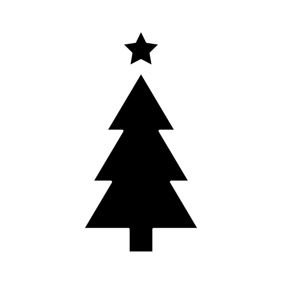 silhouette of pine tree christmas isolated icon vector