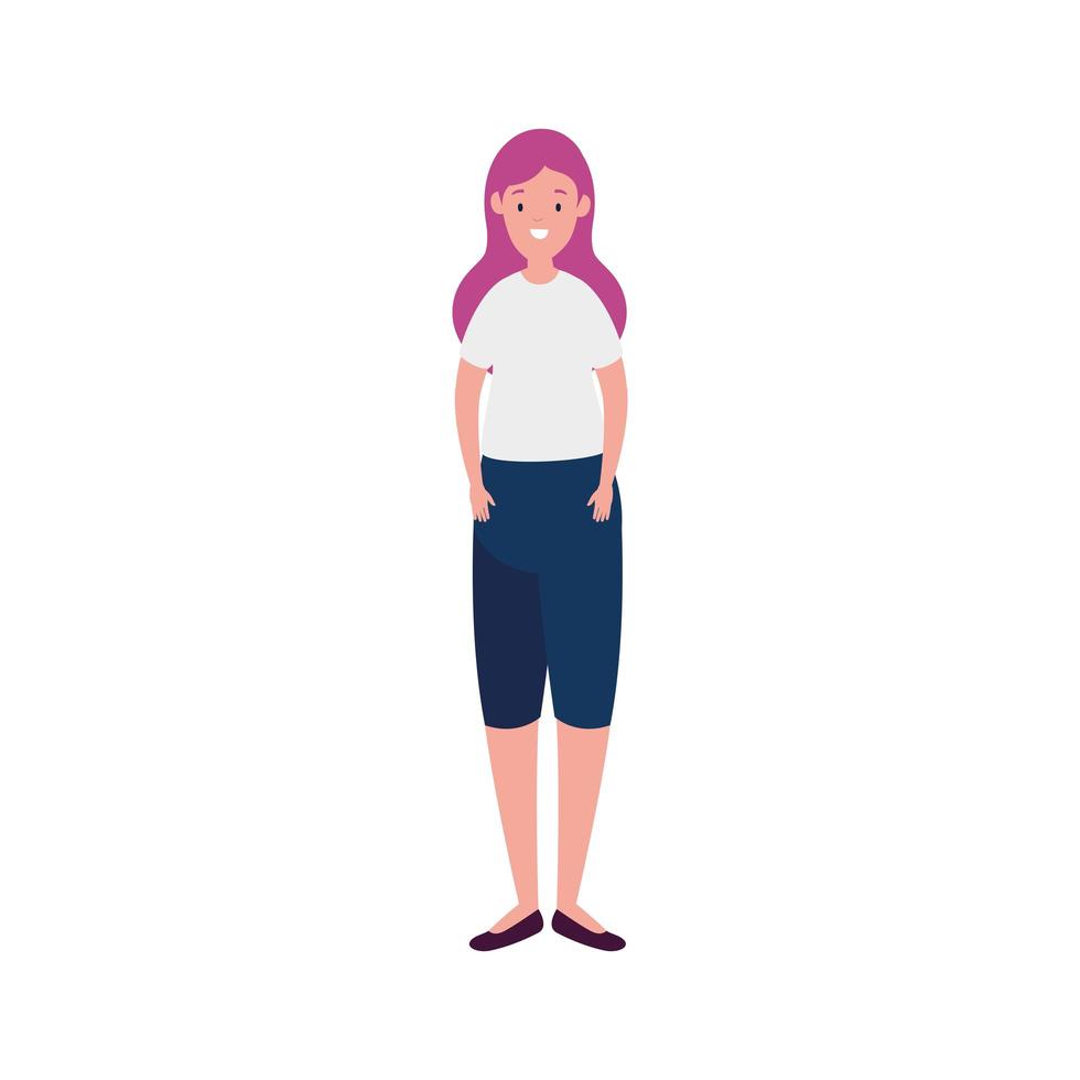 icono de personaje de avatar de mujer hermosa vector