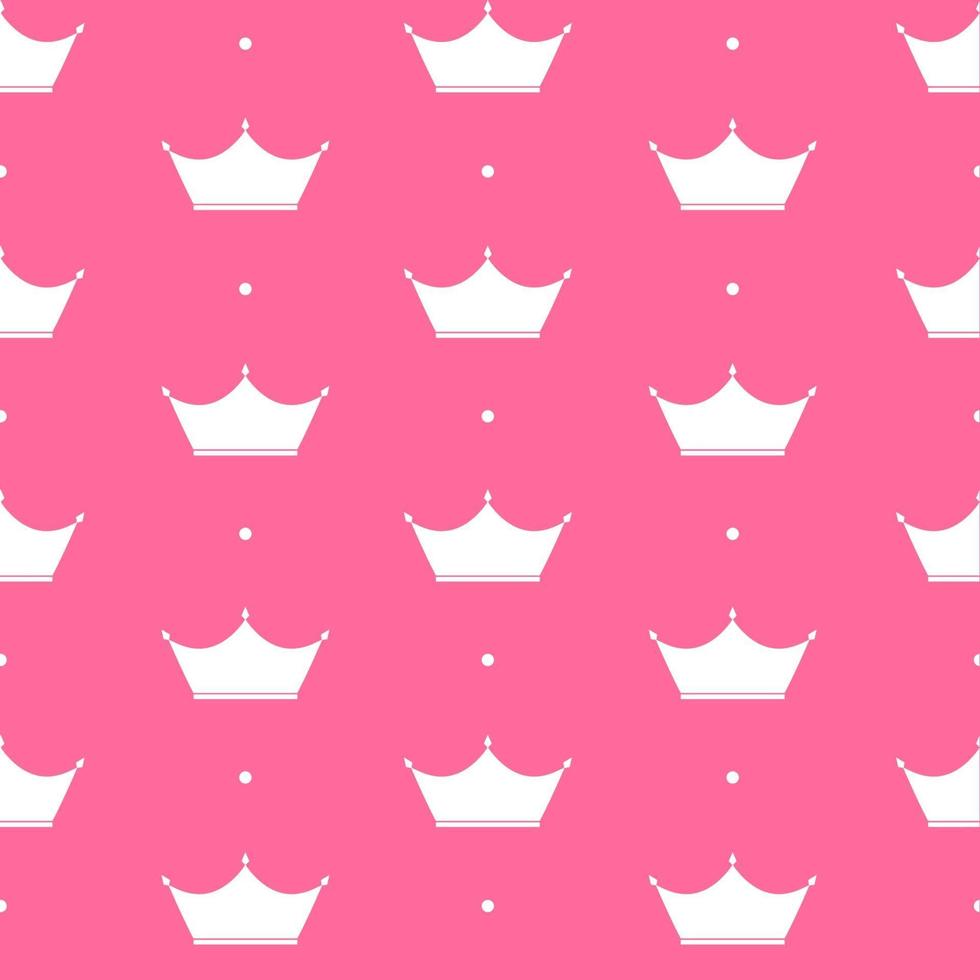 Ilustración de vector de fondo de princesa corona de patrones sin fisuras.