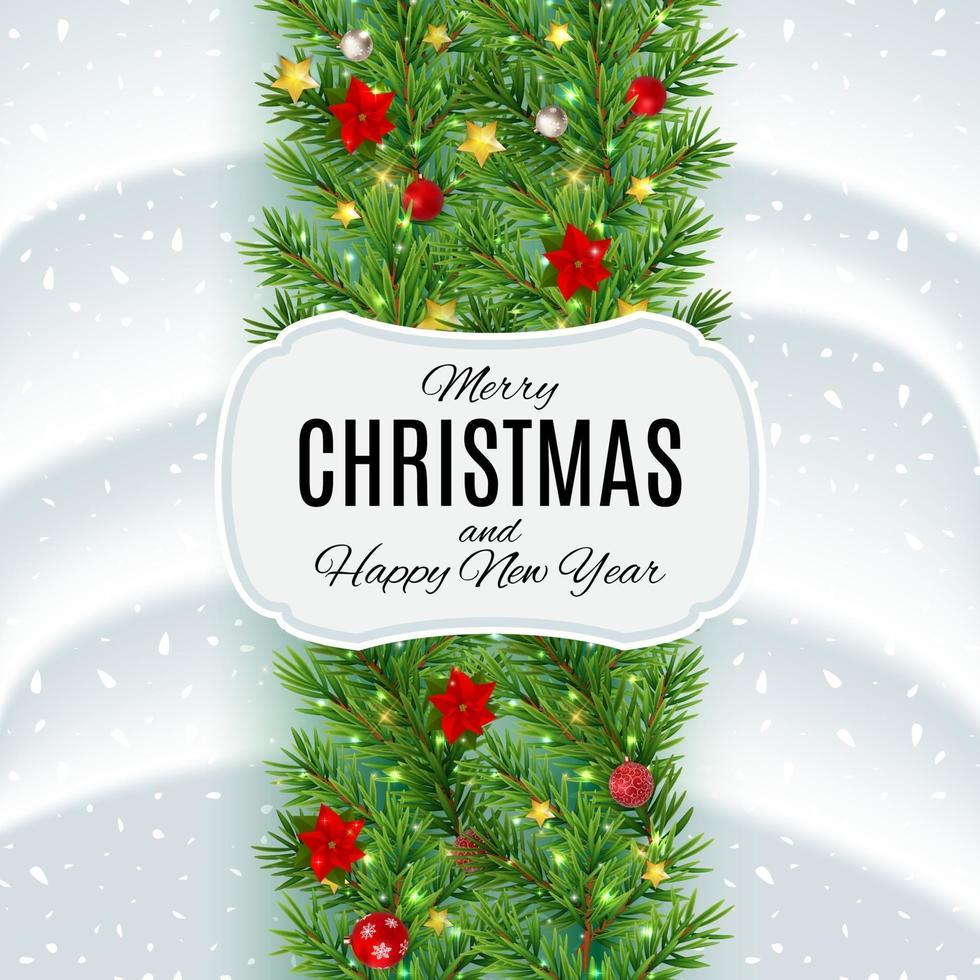 Merry Christmas and New Year Background. Vector Illustration