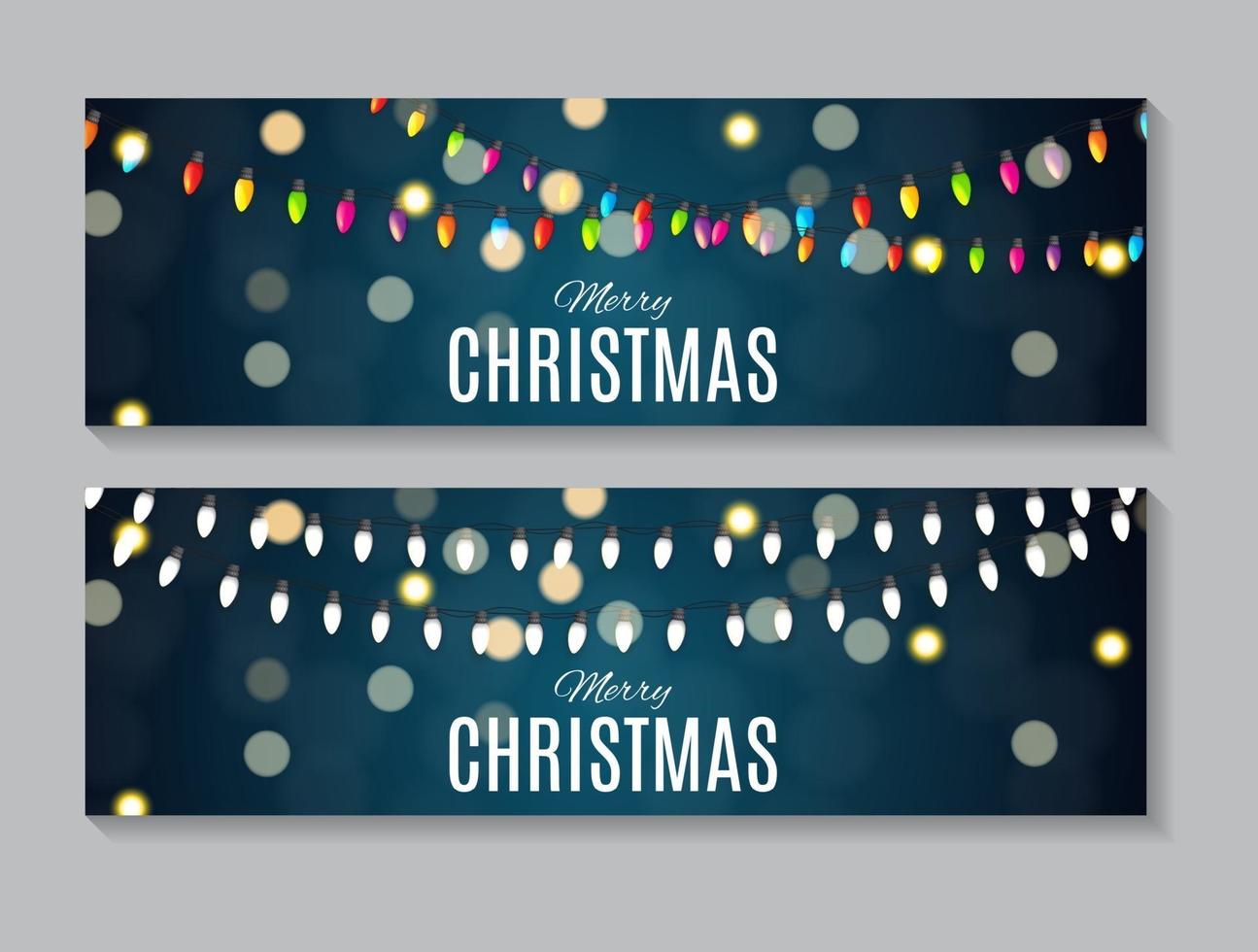 Abstract Beauty Christmas and New Year Card Collection Set vector