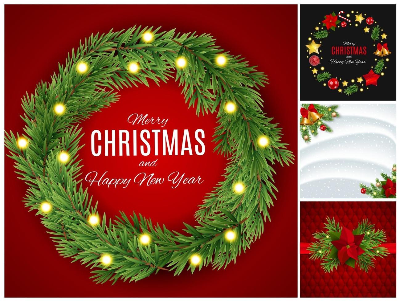 Merry Christmas and New Year Background. Vector Illustration