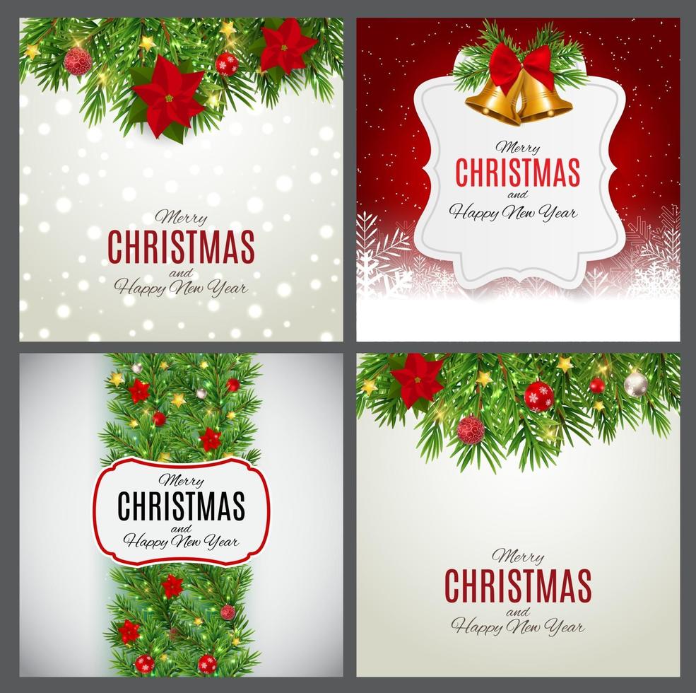 Merry Christmas and New Year Background. Vector Illustration