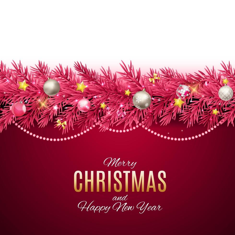 Merry Christmas and New Year Background. Vector Illustration