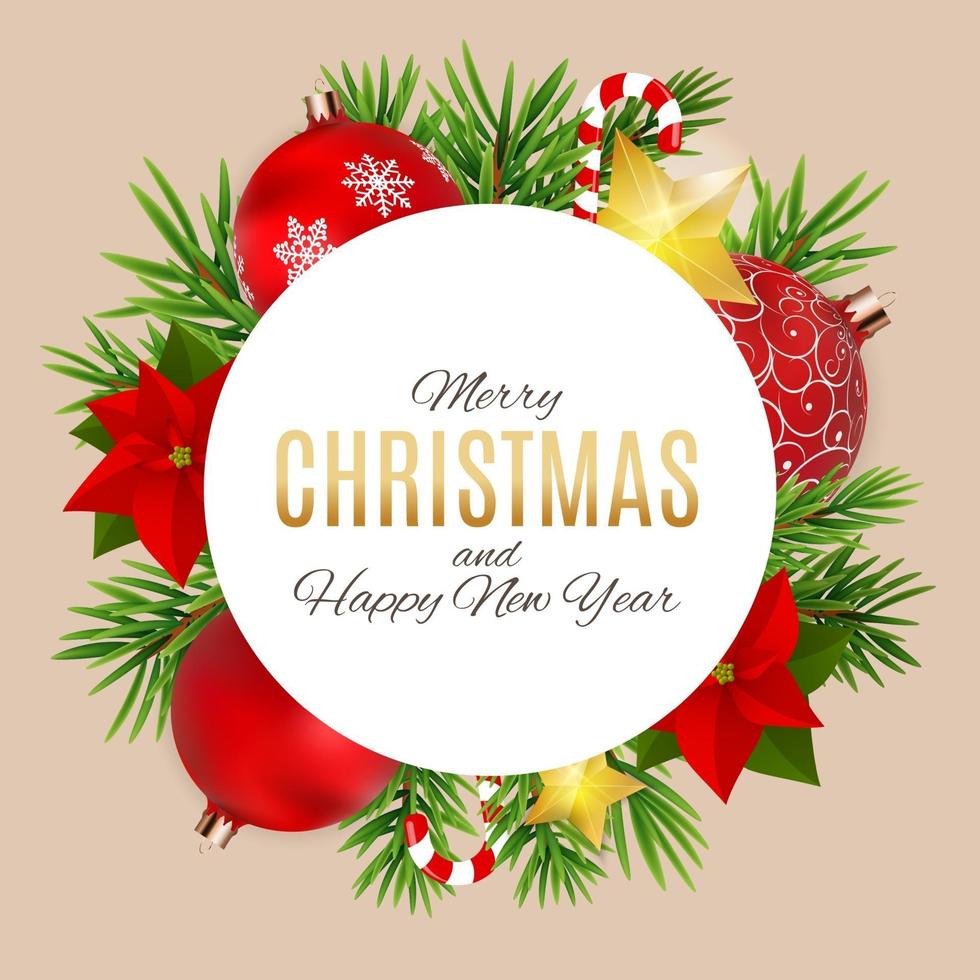 Merry Christmas and New Year Background. Vector Illustration