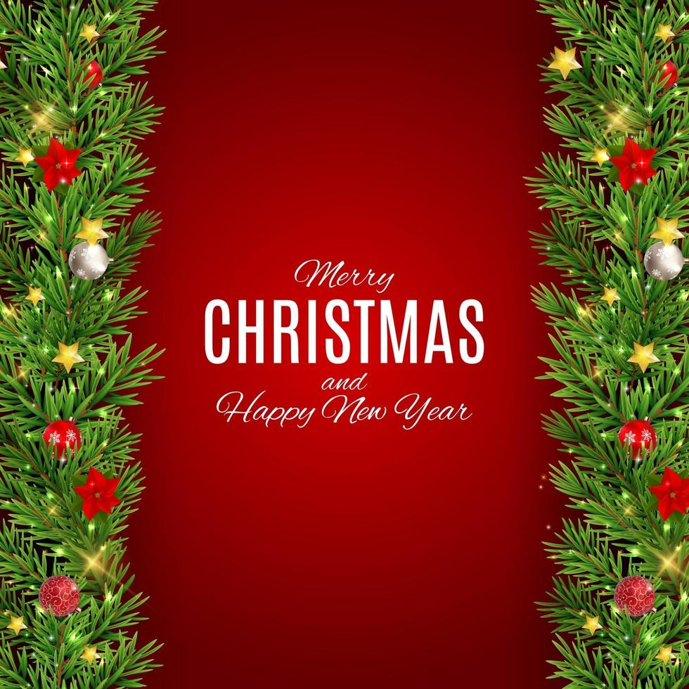 Merry Christmas and New Year Background. Vector Illustration