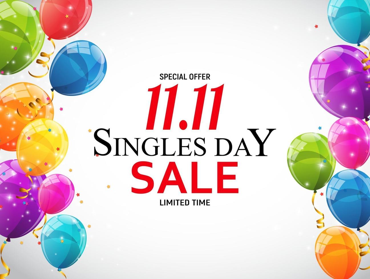 November 11 Singles Day Sale. Vector Illustration