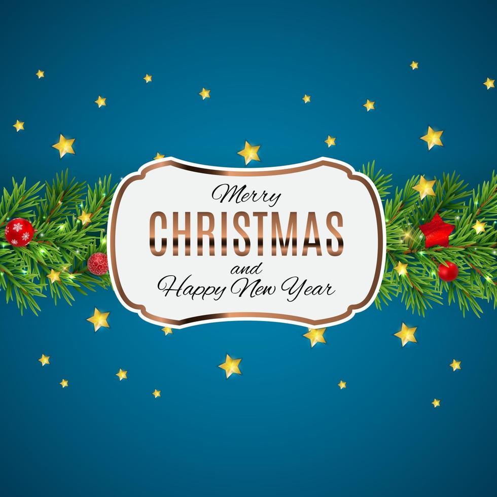 Merry Christmas and New Year Background. Vector Illustration