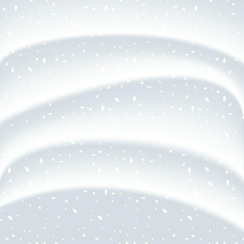 Colorful naturalistic winter background with falling snow on drifts. vector