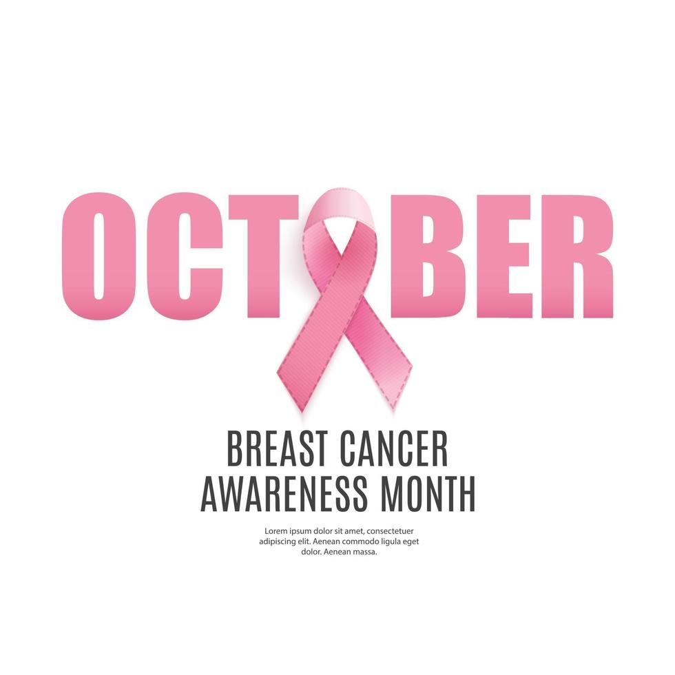 Breast Cancer Awareness Month Pink Ribbon Background vector