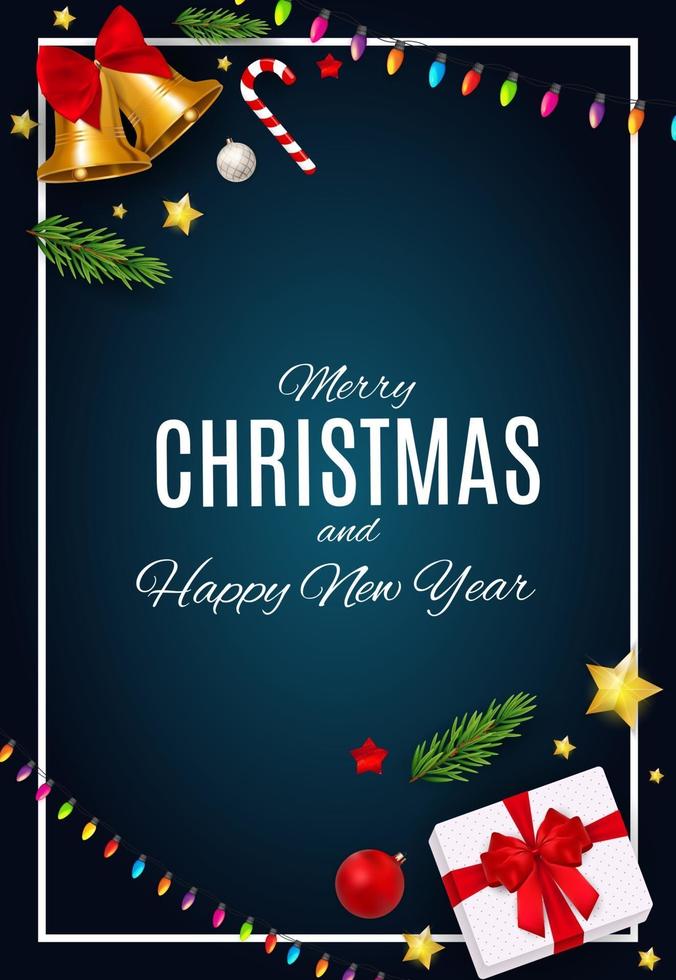 Merry Christmas and New Year Background. Vector Illustration