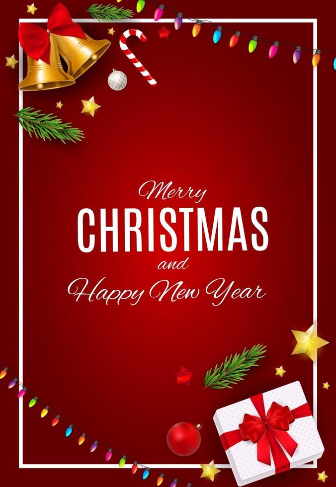 Merry Christmas and New Year Background. Vector Illustration