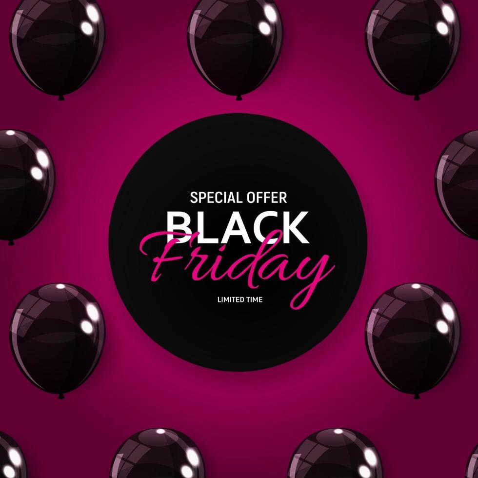 Black Friday Sale Banner Template. Vector Illustration