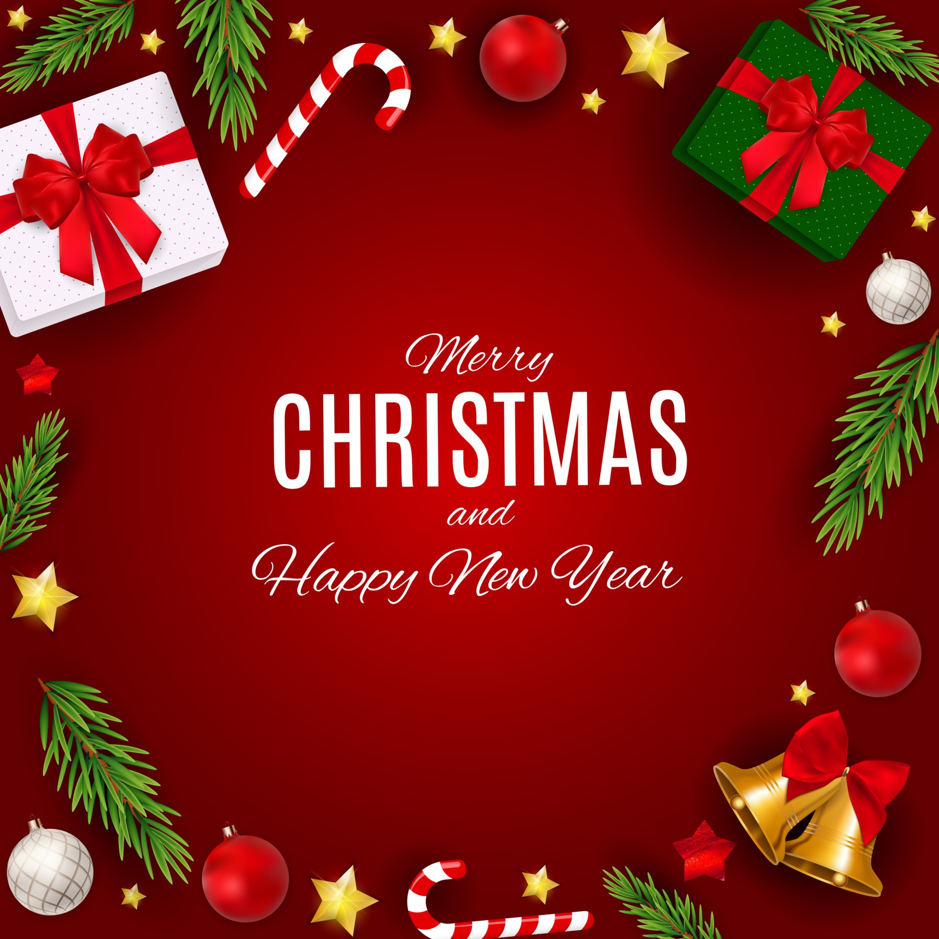 Merry Christmas and New Year Background. Vector Illustration 3299457 ...