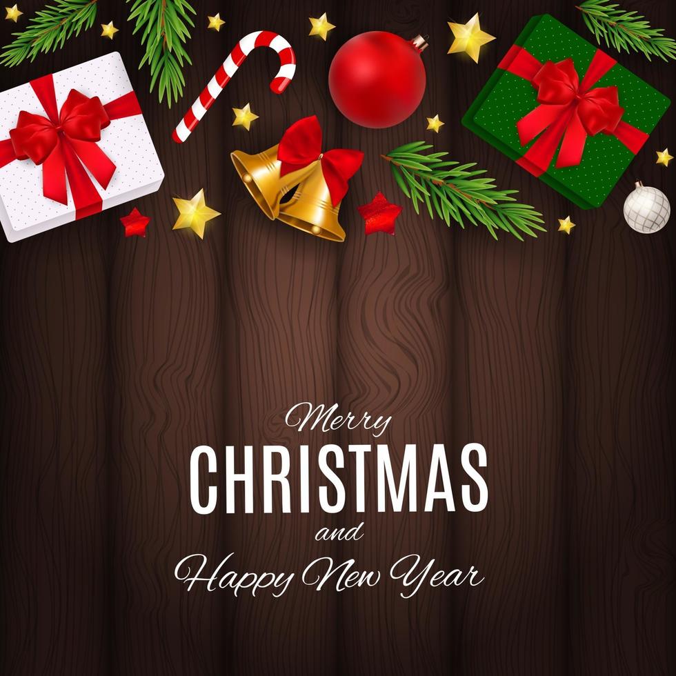 Merry Christmas and New Year Background. Vector Illustration 3299458 ...