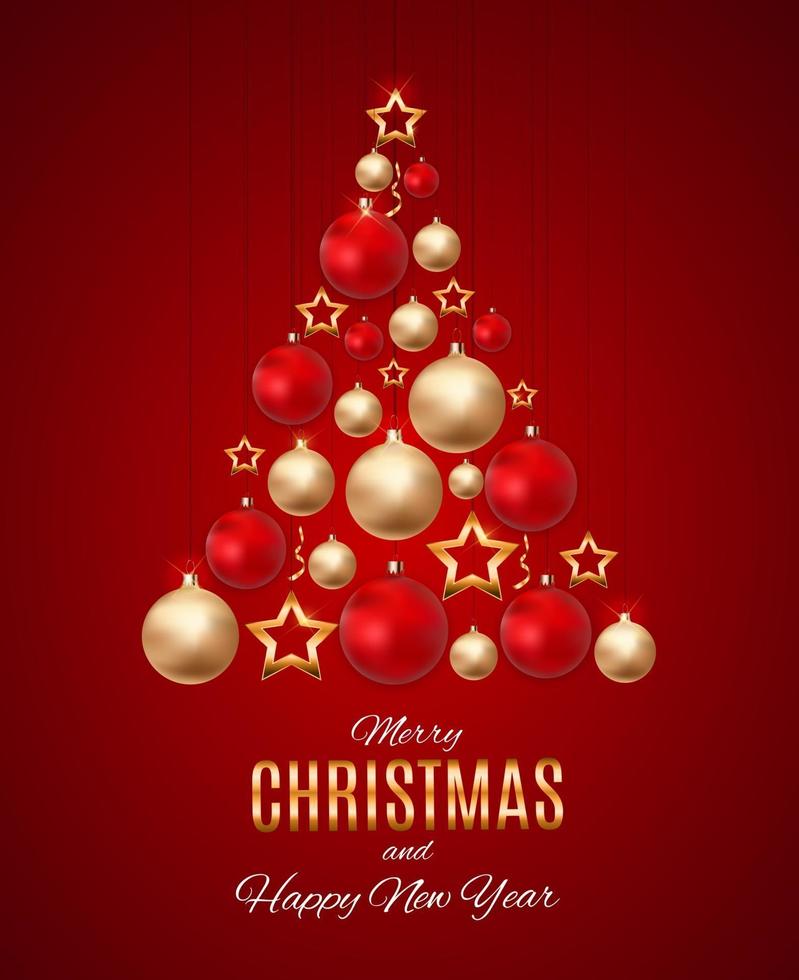 Merry Christmas and New Year Background. Vector Illustration