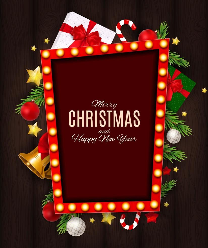 Merry Christmas and New Year Background. Vector Illustration