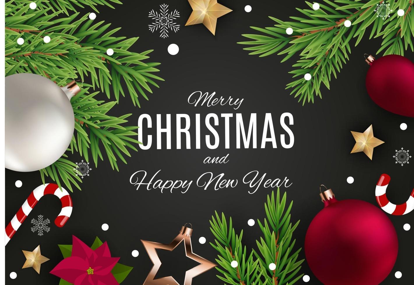 Merry Christmas and New Year Background. Vector Illustration