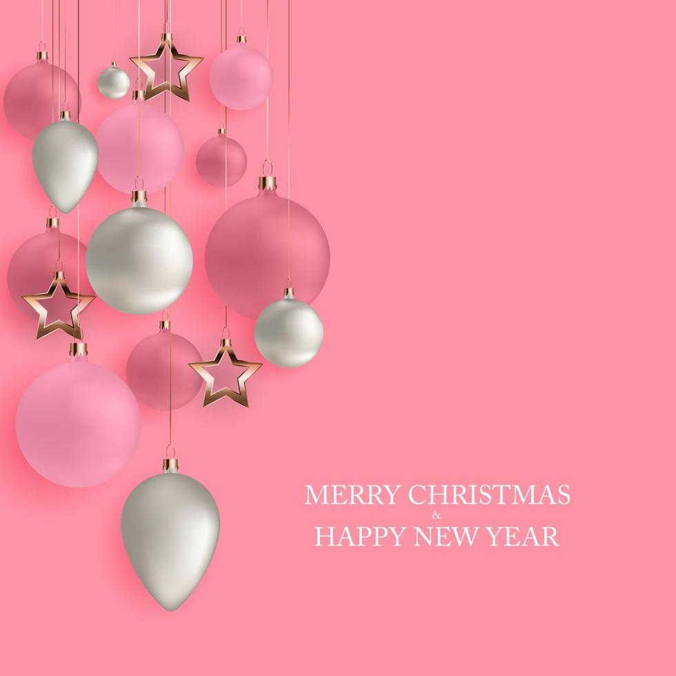 Merry Christmas and New Year Background. Vector Illustration