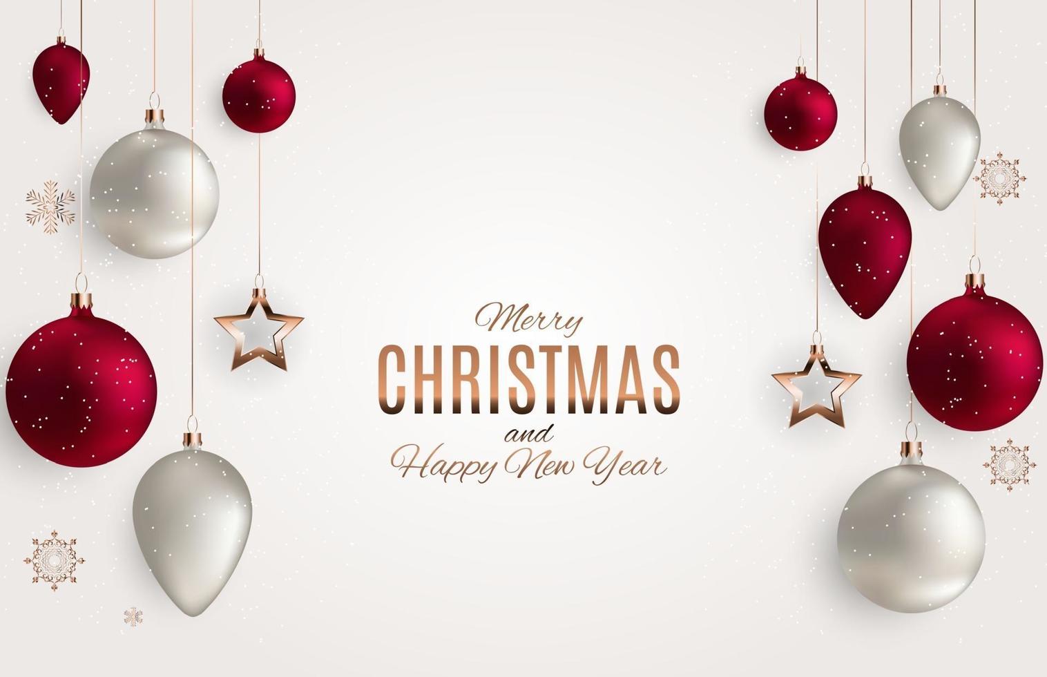 Merry Christmas and New Year Background. Vector Illustration