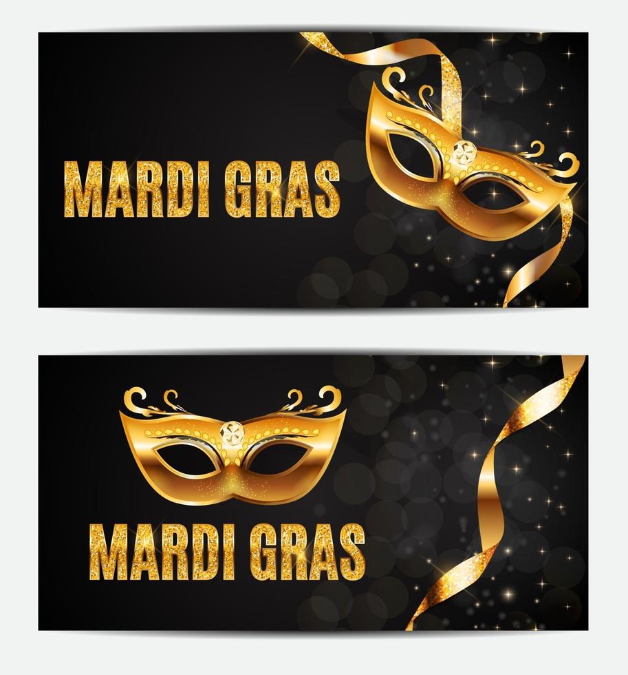 Mardi Gras Party Mask Holiday Poster Background. Vector Illustration