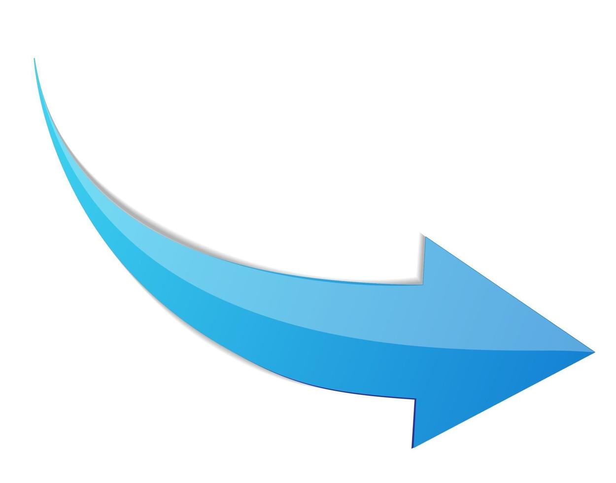 Blue Arrow 3d Sign Icon. Vector illustration Isolated on White 3299658