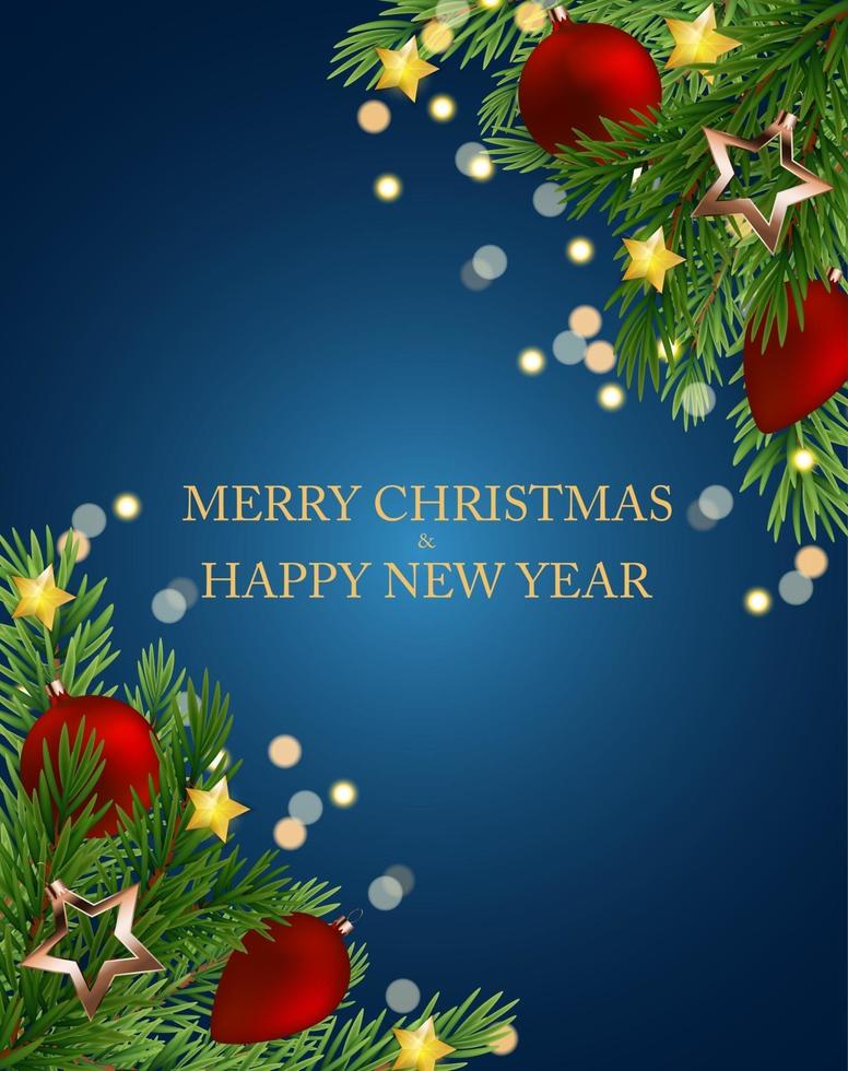 Merry Christmas and New Year Background. Vector Illustration