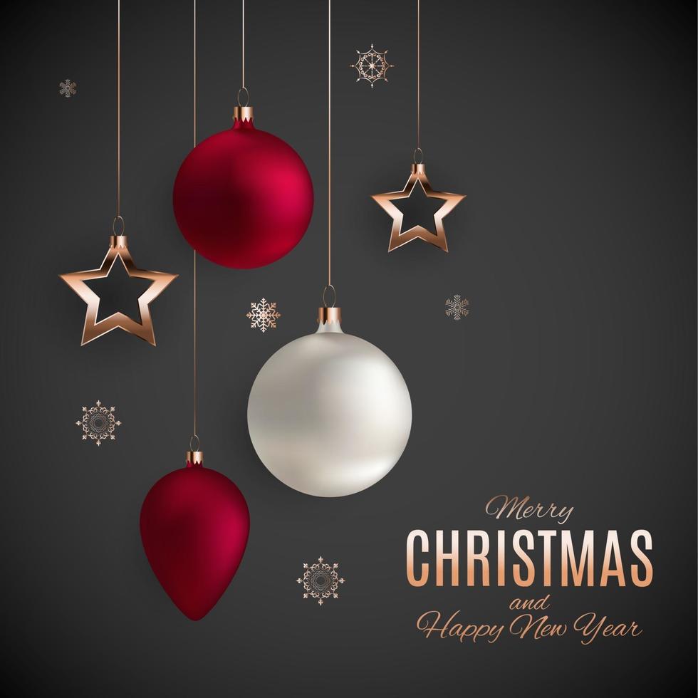 Merry Christmas and New Year Background. Vector Illustration