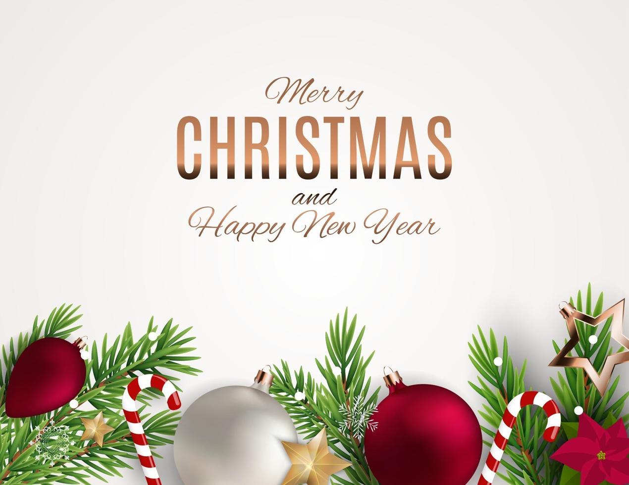 Merry Christmas and New Year Background. Vector Illustration