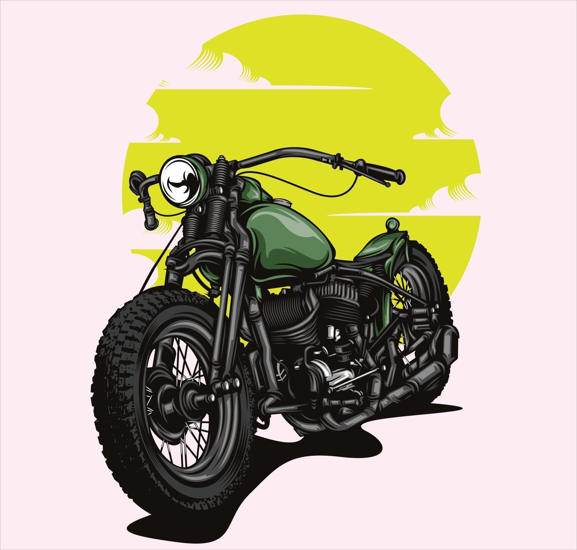 retro motorcycle illustration 3299766 Vector Art at Vecteezy