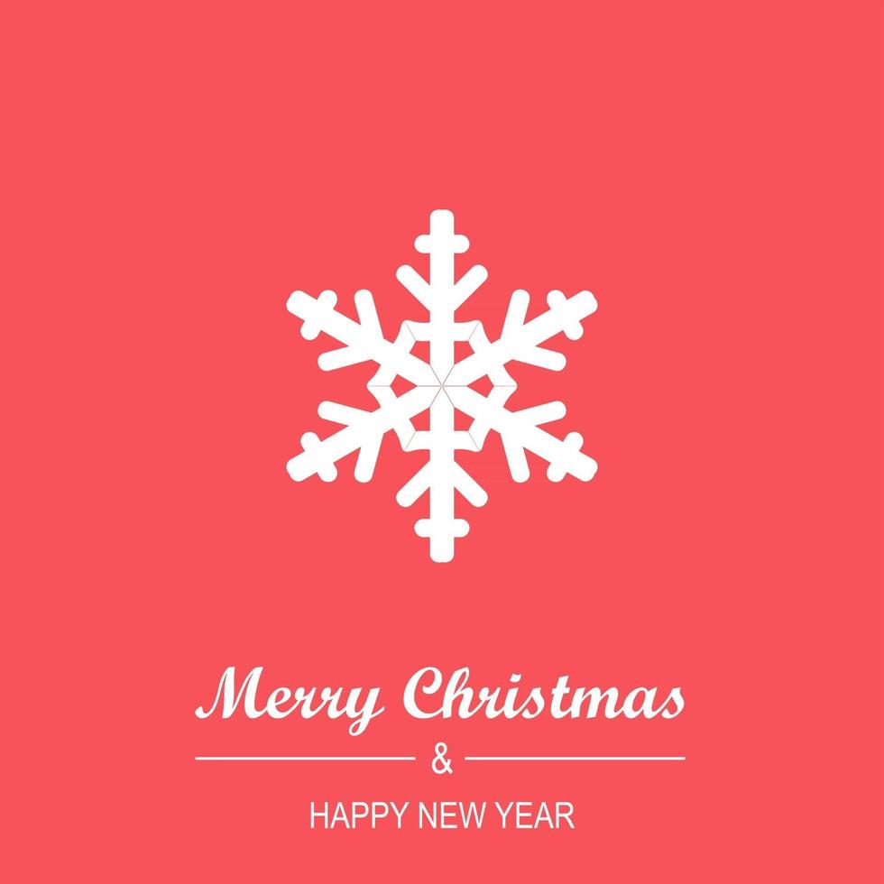 Christmas and New Year Greeting Card Design with Snowflake vector