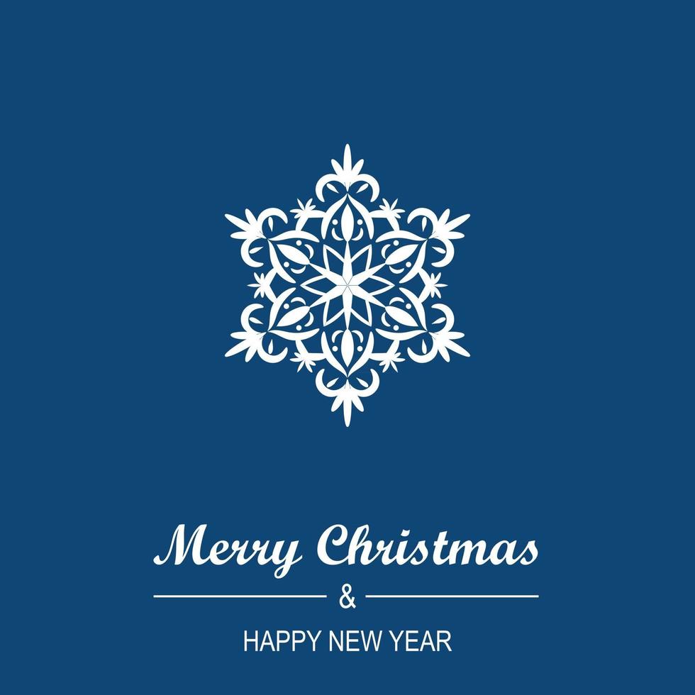 Christmas and New Year Greeting Card Design with Snowflake vector