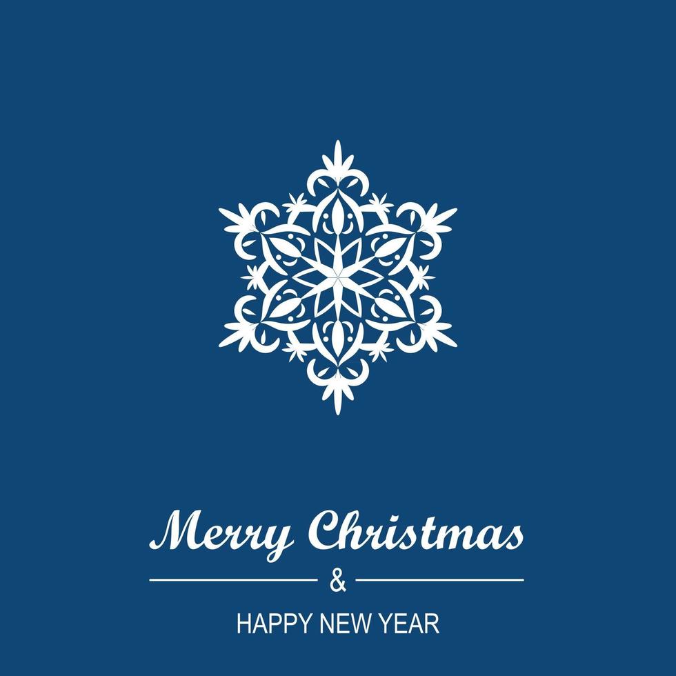 Christmas and New Year Greeting Card Design with Snowflake vector