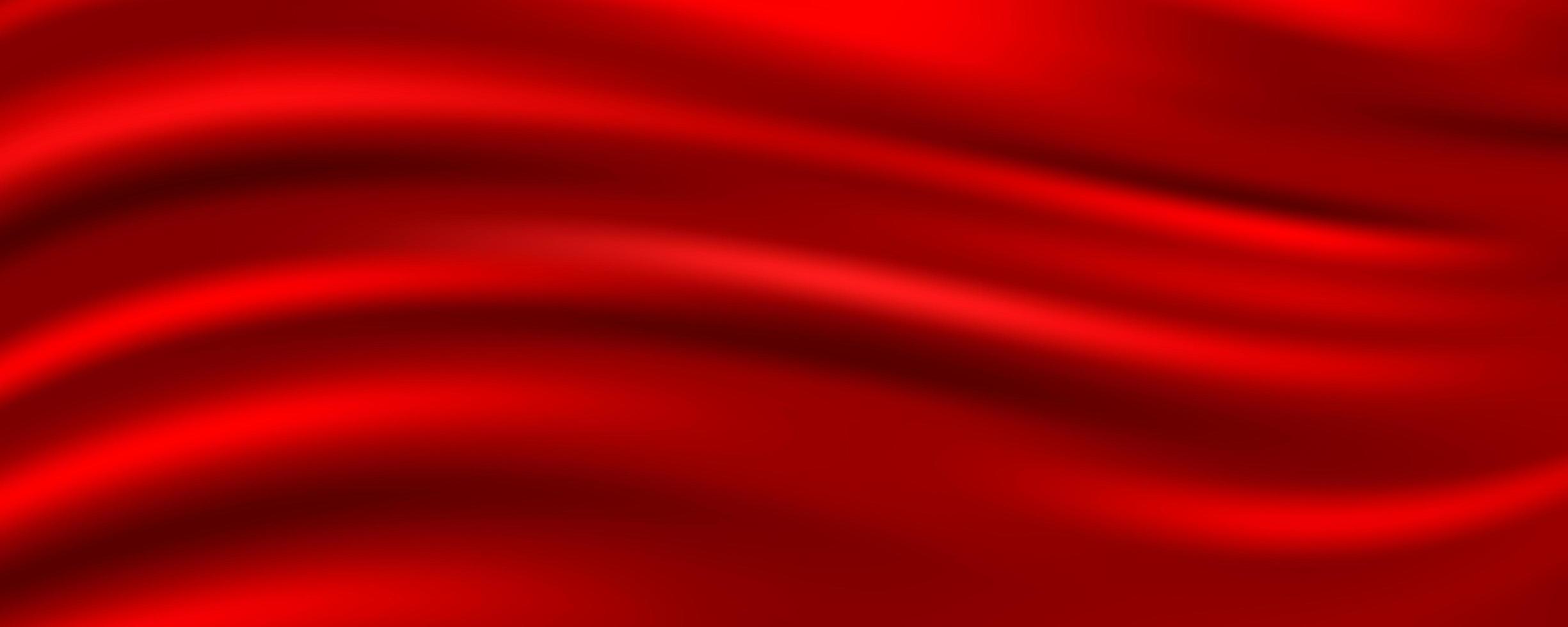 Red Silk Fabric Abstract Background, Vector Illustration