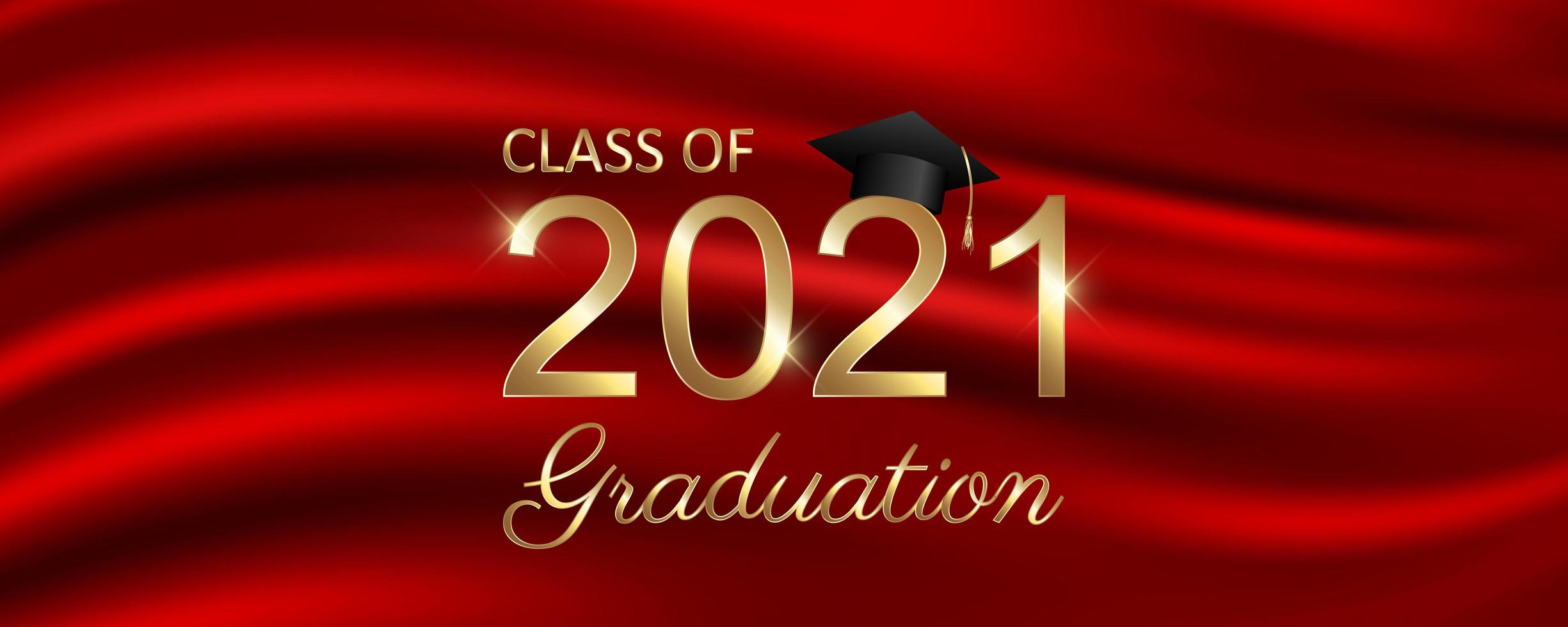 Class of 2021 graduation text design for cards, invitations or banner vector
