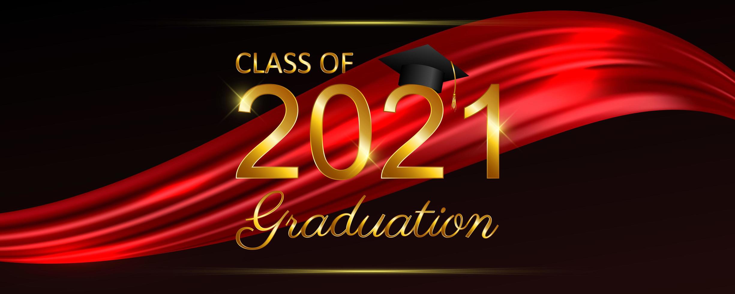 Class of 2021 graduation text design for cards, invitations or banner vector