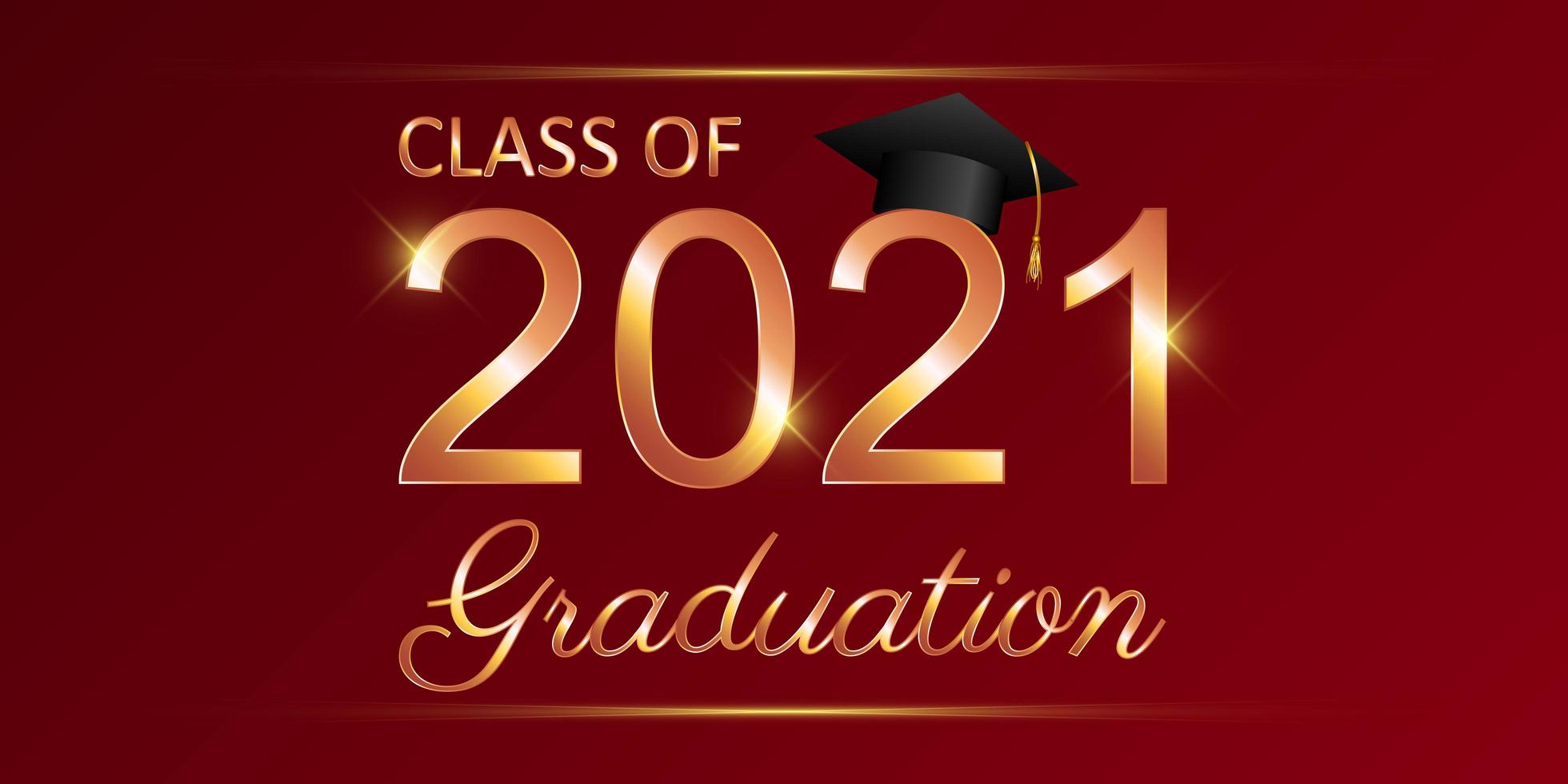 Class of 2021 graduation text design for cards, invitations or banner