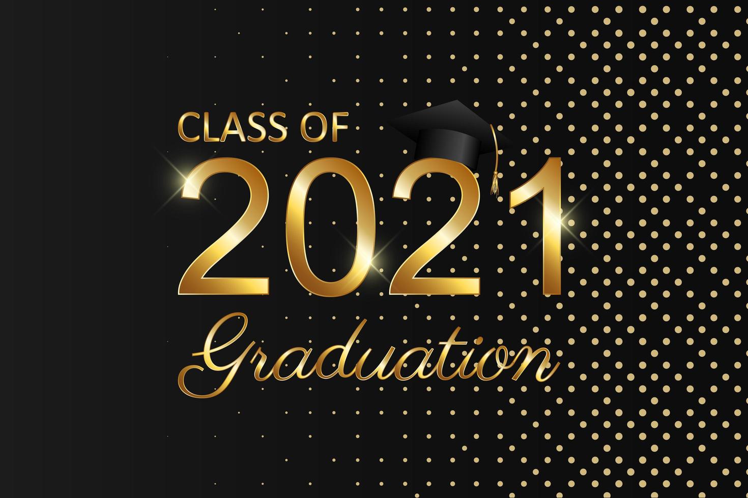 Class of 2021 graduation text design for cards, invitations or banner vector