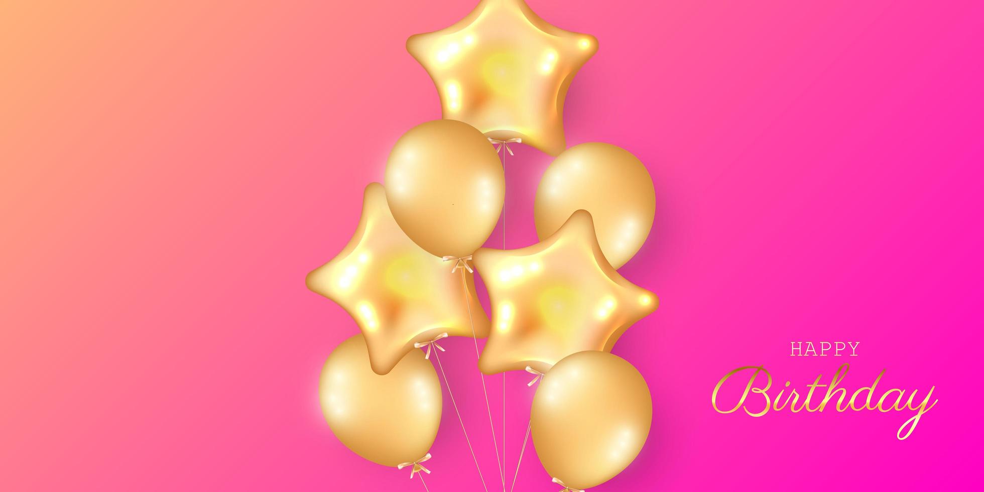 Birthday festive background with helium balloons. vector