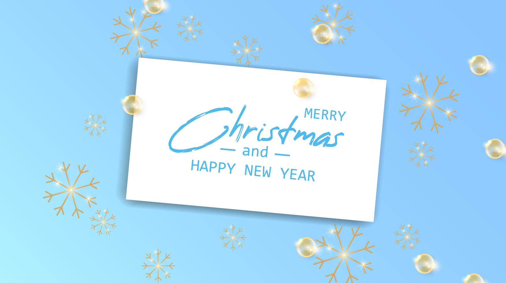 Marry Christmas and Happy New Year card vector