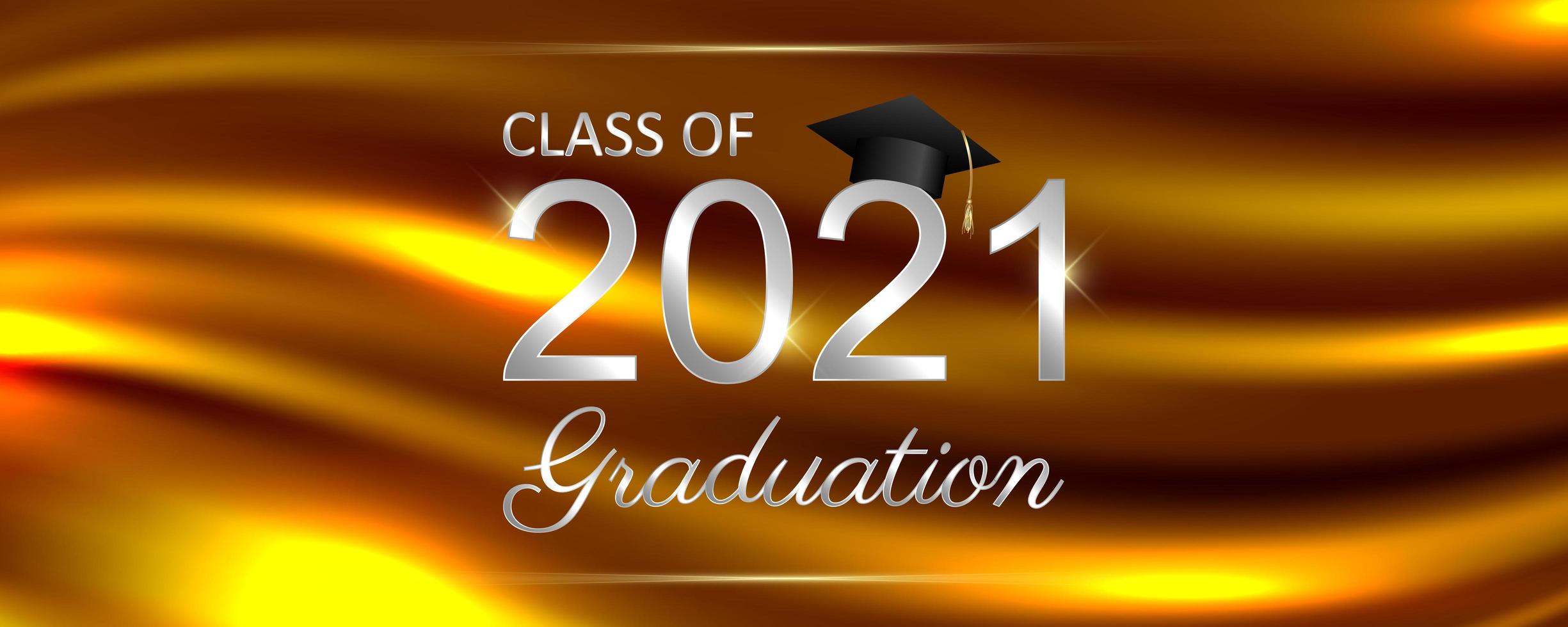 Class of 2021 graduation text design for cards, invitations or banner vector