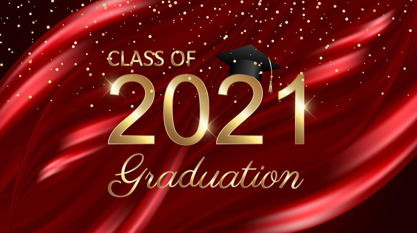 Class of 2021 graduation text design for cards, invitations or banner vector
