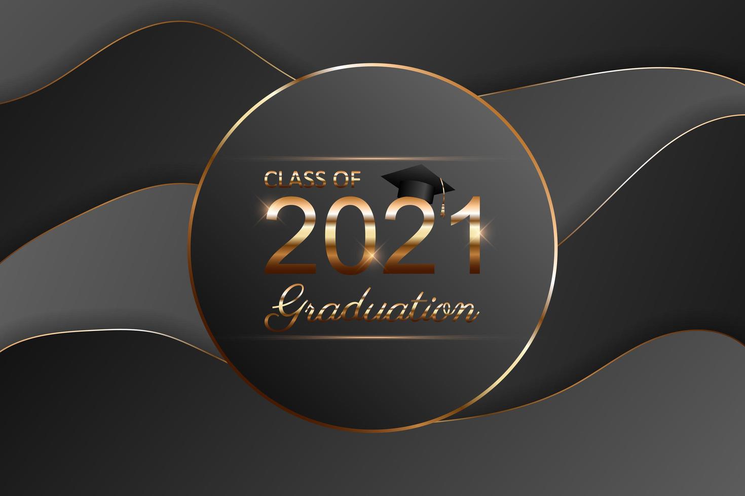 Class of 2021 graduation text design for cards, invitations or banner vector