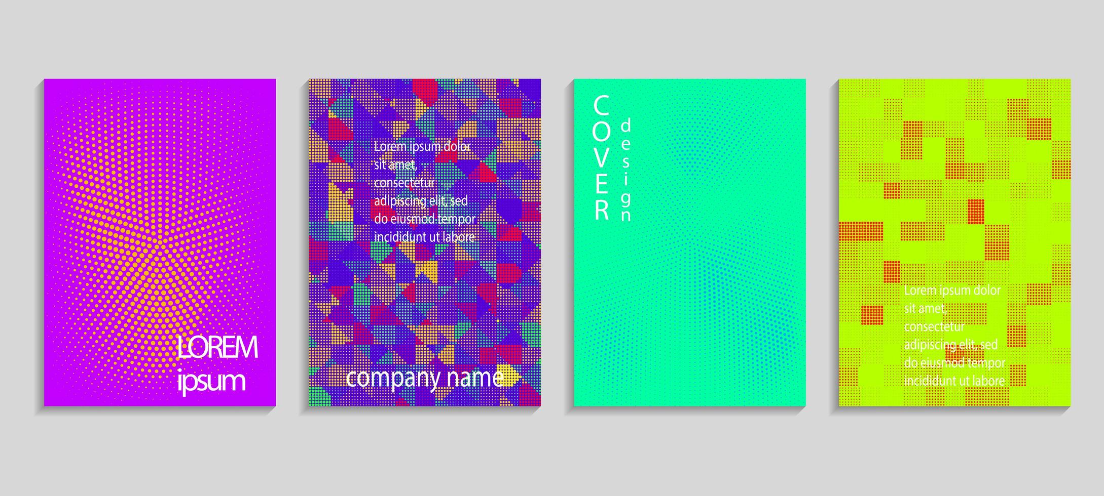 Minimal abstract vector halftone cover design template.