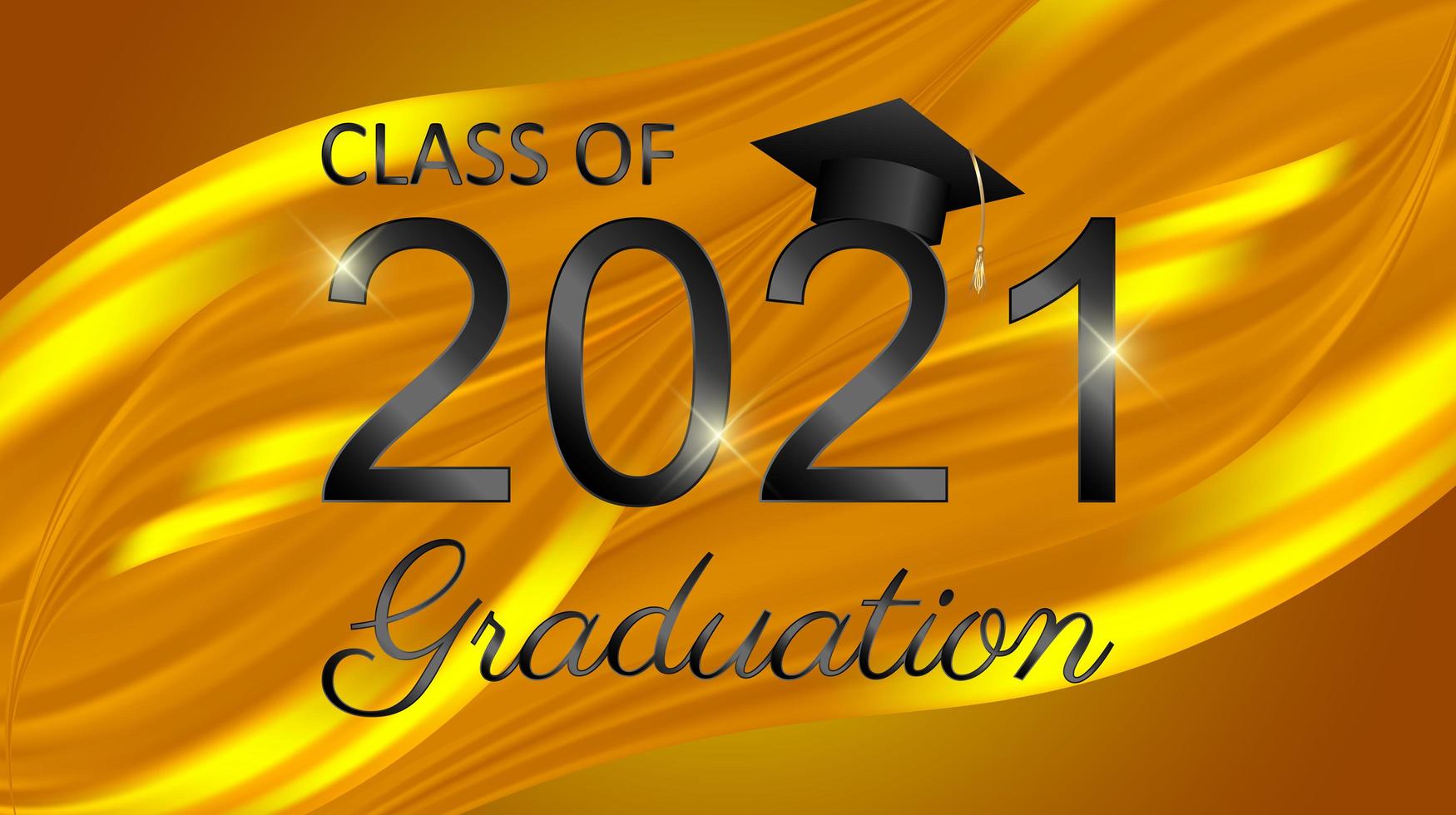 Class of 2021 graduation text design for cards, invitations or banner vector
