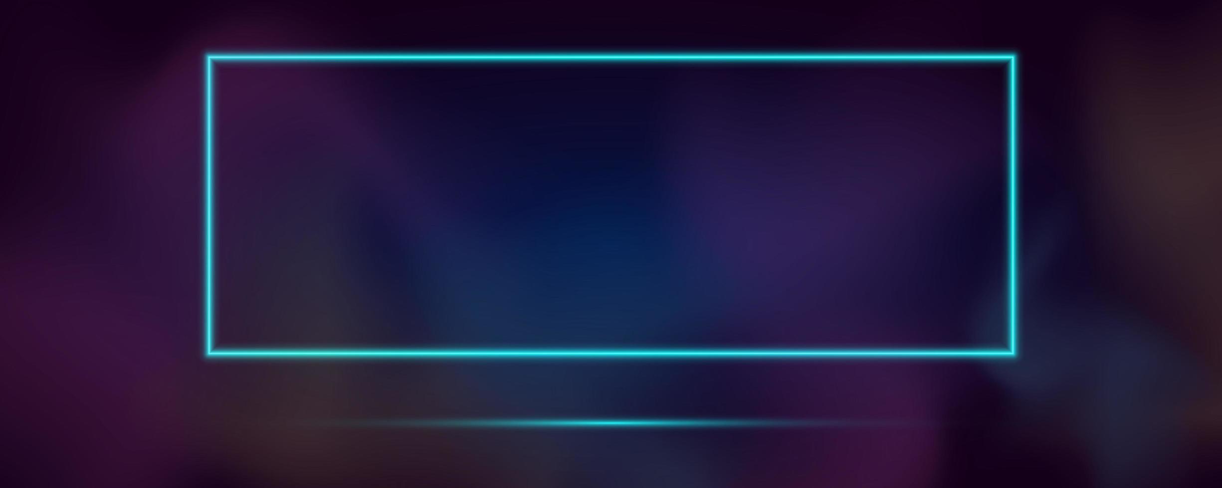 Glowing square neon frame with smoke. Vector Illustration 3300432