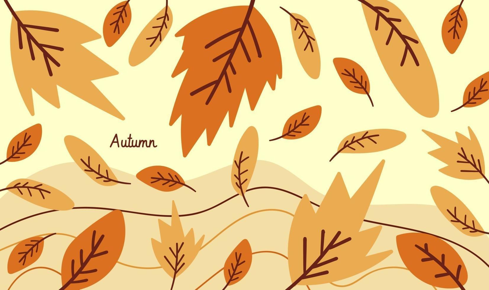 Colorful autumn leaves background illustration vector